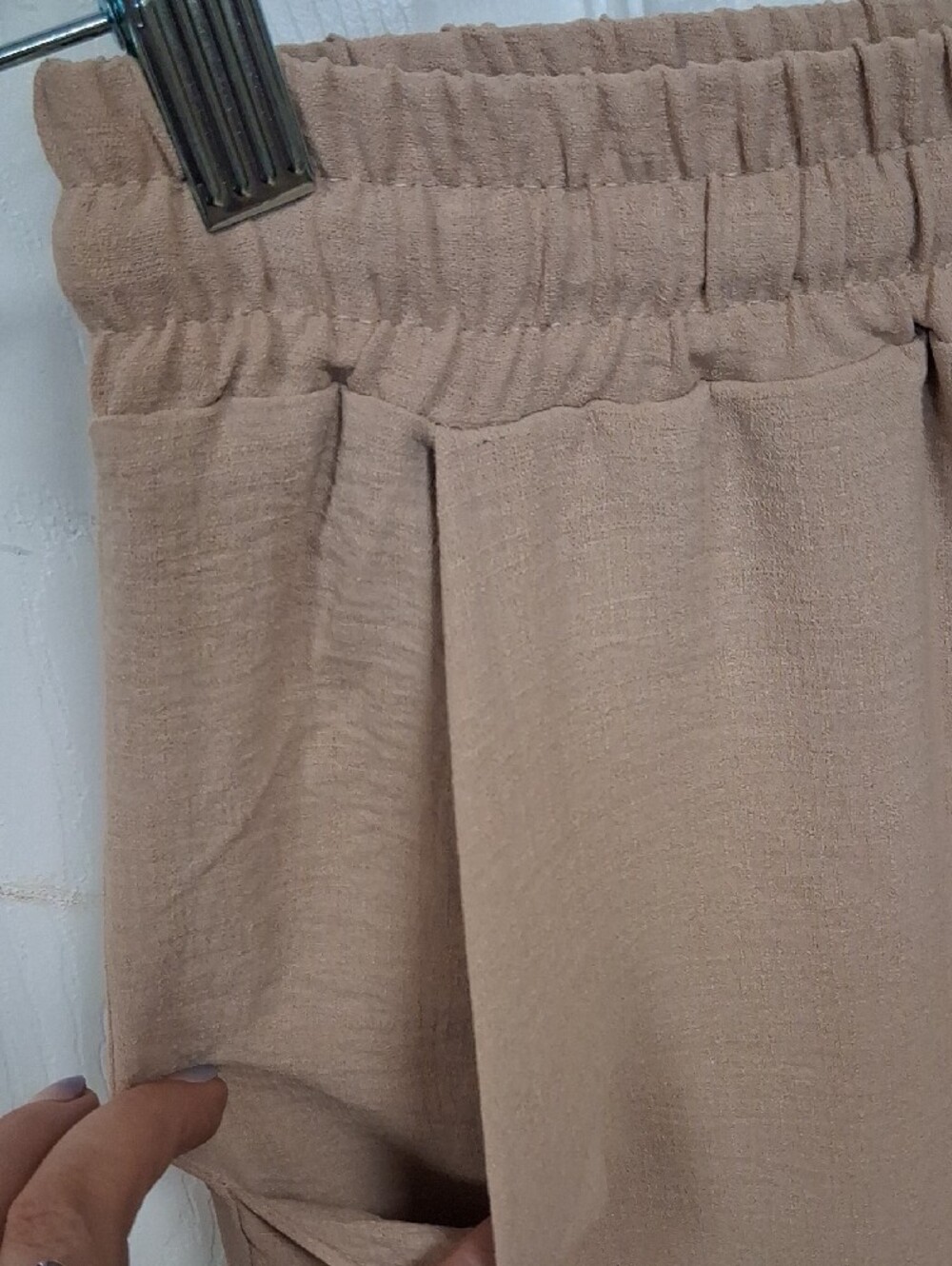 Neutral Crochet Panel Wide-Leg Pants - Picture 6 of 7